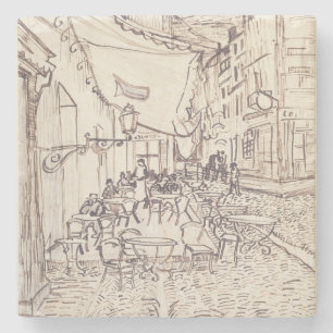 Café Terrasse am Abend, Kunstskizze, Van Gogh Steinuntersetzer