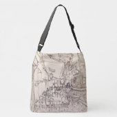 Café Terrasse am Abend, Kunstskizze, Van Gogh Tragetaschen Mit Langen Trägern (Rückseite)