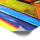 Café Terrasse am Abend Malerei Vincent van Gogh Poster (Ecke)