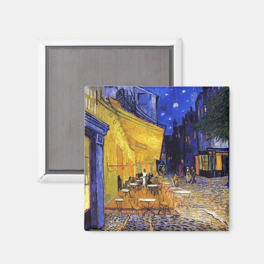 Café Terrasse am Abend Vincent van Gogh Magnet (Vorderseite/Rückseite)