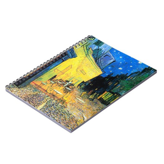 Café Terrasse am Abend Vincent Van Gogh Spirale Notizblock (Linke Seite)