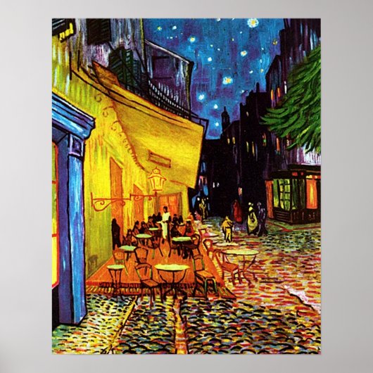 Cafe' Terrasse am Abend von Vincent Van Gogh druck Poster (Vorne)