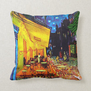 Café-Terrasse bei Nacht Gemälde Vincent van Gogh Kissen
