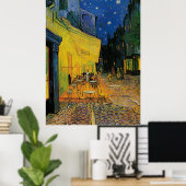 Café Terrasse bei Nacht Poster (Heimbüro)
