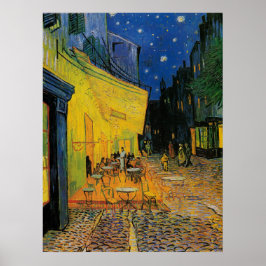 Café Terrasse bei Nacht Poster