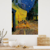 Café Terrasse bei Nacht Poster (Küche)