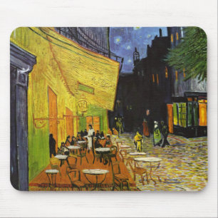 Cafe-Terrasse bei Nacht Van Gogh Mousepad