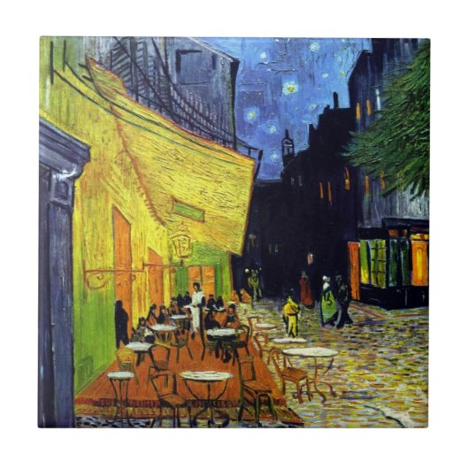 Café-Terrasse nachts durch Vincent van Gogh Fliese (Vorderseite)