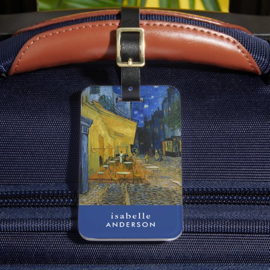 Café Terrasse | Vincent van Gogh Gepäckanhänger (Vorderseite Insitu 2)