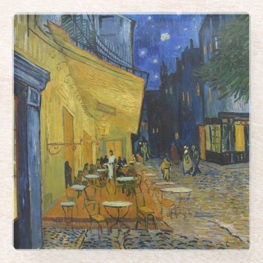 Café Terrasse | Vincent van Gogh Glasuntersetzer (Vorderseite)