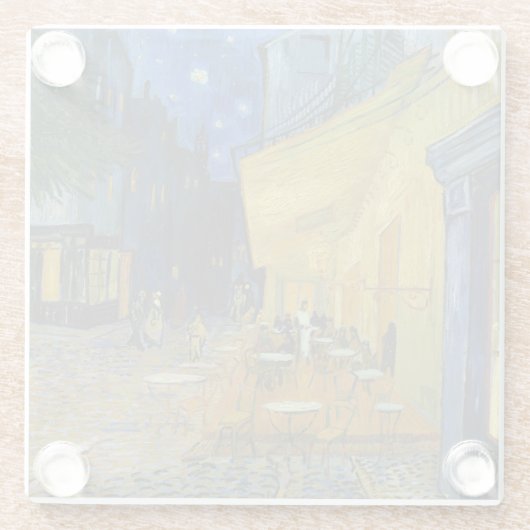 Café Terrasse | Vincent van Gogh Glasuntersetzer (Rückseite)
