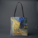 Café Terrasse | Vincent van Gogh Tasche<br><div class="desc">Cafe Terrace at Night (1888) von Vincent van Gogh ist eine helle und ikonische Darstellung eines gemütlichen Cafés im Freien in Arles, Frankreich, unter einem Sternenhimmel des Abends. Das lebhafte gelbe Glühen des Cafés kontrastiert wunderbar mit dem tiefblauen Blau der Nacht und schafft ein warmes, einladendes Ambiente. Van Gogh’s ausdrucksvolle...</div>