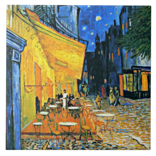 Cafe-Terrasse von Vincent van Gogh, Fliese (Vorderseite)