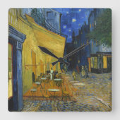 Café Terrasse von Vincent Van Gogh Quadratische Wanduhr (Vorderseite)