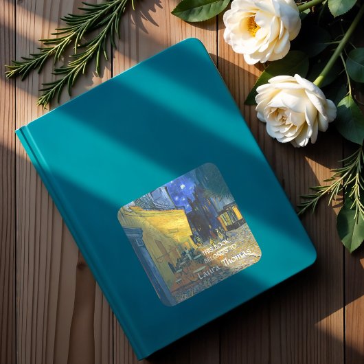 Café Terrasse von Vincent Van Gogh Quadratischer Aufkleber