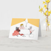 Cafe Time with Cats Karte (Gelbe Blume)
