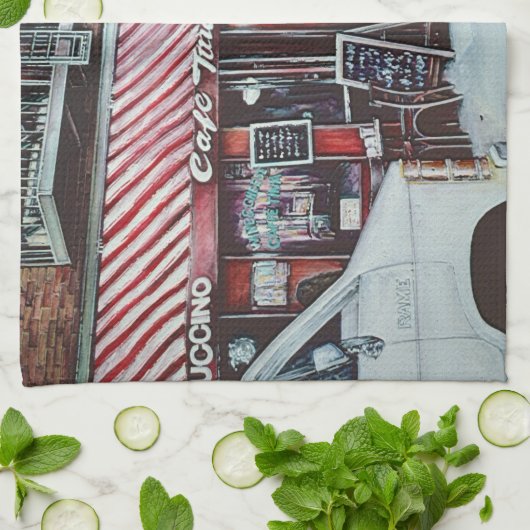 Cafe Tina's Twilight, NYC Geschirrtuch (Gefaltet)