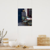 Café-Tisch mit Stühlen aus Zuckerrohr in Paris, Fr Poster (Küche)