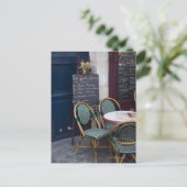 Café-Tisch mit Stühlen aus Zuckerrohr in Paris, Fr Postkarte (Stehend Vorderseite)