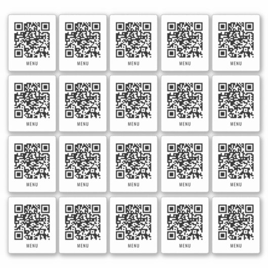 Cafe-Tisch-QR-Code-Aufkleber | Digitales Menü Scan Aufkleber (Vorderseite)