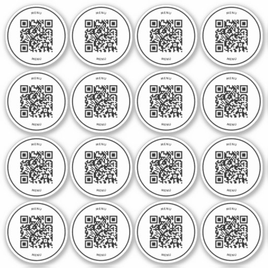Cafe-Tisch-QR-Code-Aufkleber | Digitales Menü Scan Aufkleber (Vorderseite)