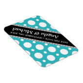 Cafe Turquoise Assorted Polka Dots Save the Date Magnet (Rechte Seite)