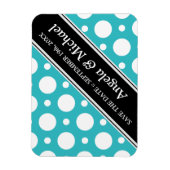 Cafe Turquoise Assorted Polka Dots Save the Date Magnet (Vertikal)