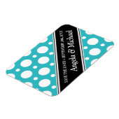 Cafe Turquoise Assorted Polka Dots Save the Date Magnet (Linke Seite)