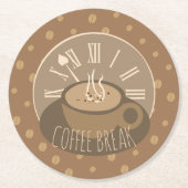 Café und Café für Kaffeepause Runder Pappuntersetzer (Vorderseite)