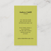 Café und Café Visitenkarte (Rückseite)