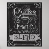 Café und Friendly Chalk Bar Art Poster (Vorne)