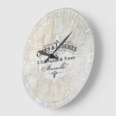 Café Vintage Plaster Große Wanduhr (Winkel)