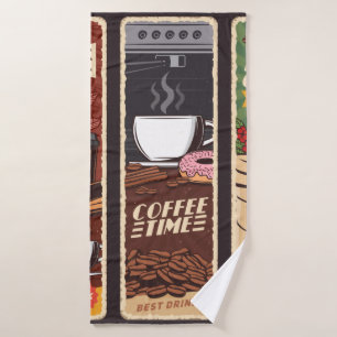 Café Vintage Vintage Banner, Cafeteria und Badehandtuch
