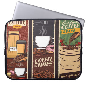 Café Vintage Vintage Banner, Cafeteria und Laptopschutzhülle