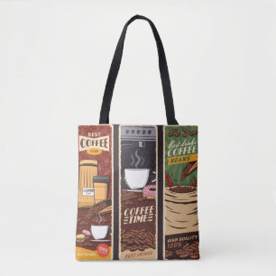 Café Vintage Vintage Banner, Cafeteria und Tasche