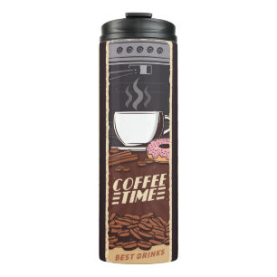 Café Vintage Vintage Banner, Cafeteria und Thermosbecher