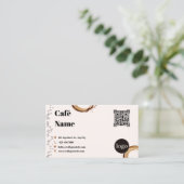 Café Visitenkarte QR Code Kaffee Splash (Stehend Vorderseite)
