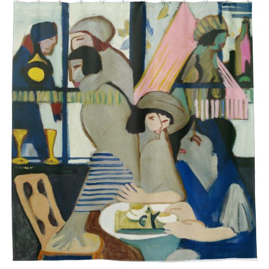 Cafe von Ernst Ludwig Kirchner Duschvorhang (Vorderseite)