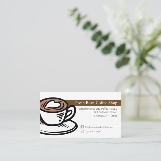 Café vor Ort Visitenkarte (Stehend Vorderseite)