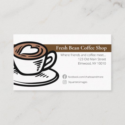 Café vor Ort Visitenkarte (Vorderseite)