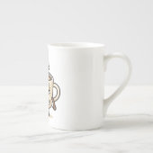 Café Wach Küsschen Schläfrig Kaffee Maskottchen Il Porzellantasse (Rechts)