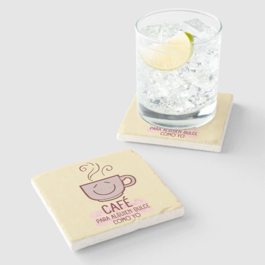 Café y dulce como yo steinuntersetzer (Seitenansicht)