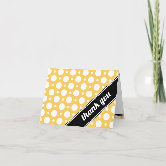 Cafe Yellow Assorted Polka Dot Danke Karte (Vorderseite)