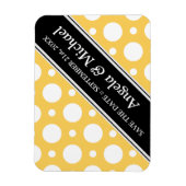 Cafe Yellow Assorted Polka Dots Save the Date Magnet (Vertikal)