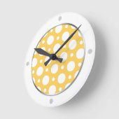 Cafe Yellow Assorted Polka Dots Wall Clock Runde Wanduhr (Winkel)
