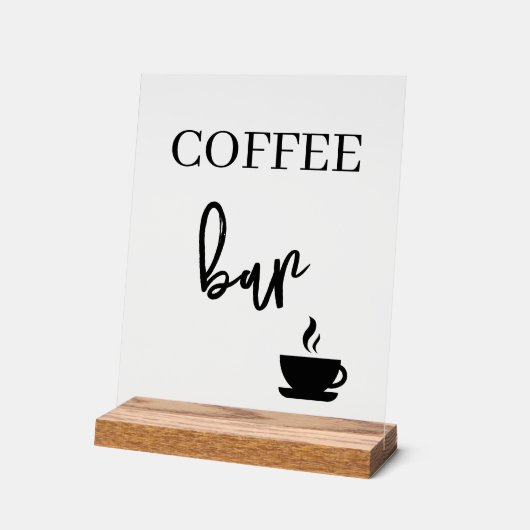 Cafebar-Hochzeit Acryl-Schild Acrylschild (Winkel)