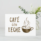 Cafébetrug leche bokeh einladung (Stehend Vorderseite)