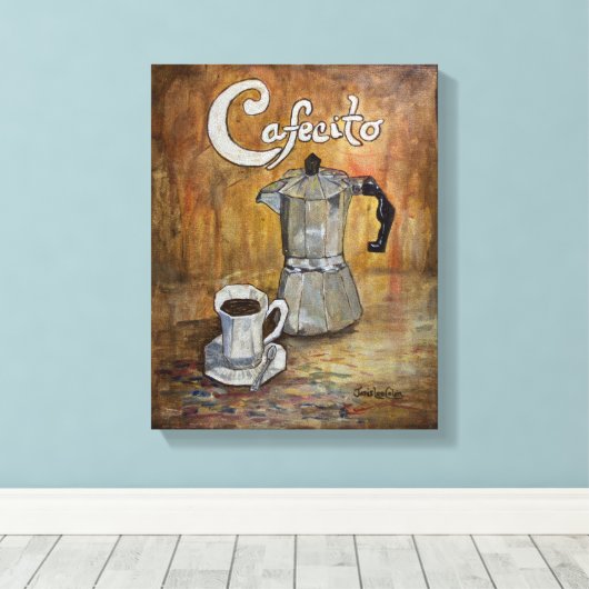 Cafecito - Canan Coffee Canvas Print Leinwanddruck (Insitu (Holzboden))
