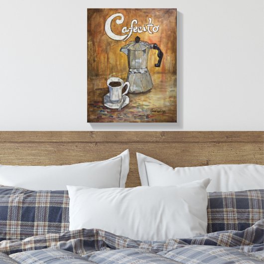 Cafecito - Canan Coffee Canvas Print Leinwanddruck (Insitu (Schlafzimmer))