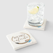 Cafecito Tasse Cuban Espresso Wasserfarbe Steinuntersetzer (Seitenansicht)